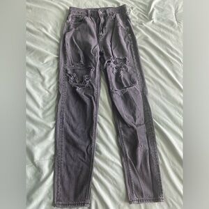 American Eagle High-Rise Distressed Black Skinny Jeans